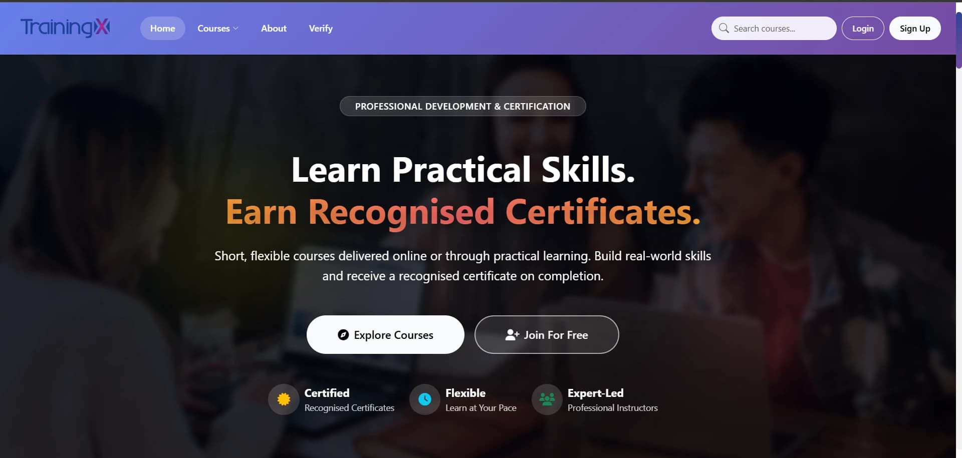 TrainingX E-Learning Platform